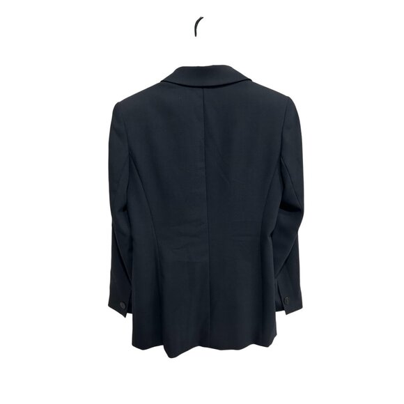 Talbots Petites Womens Navy Button-Front Fully Lined Wool Blazer Size 4 Tailored - Picture 2 of 9